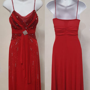 NWOT Hand Embellished Red Gown by an Artisan